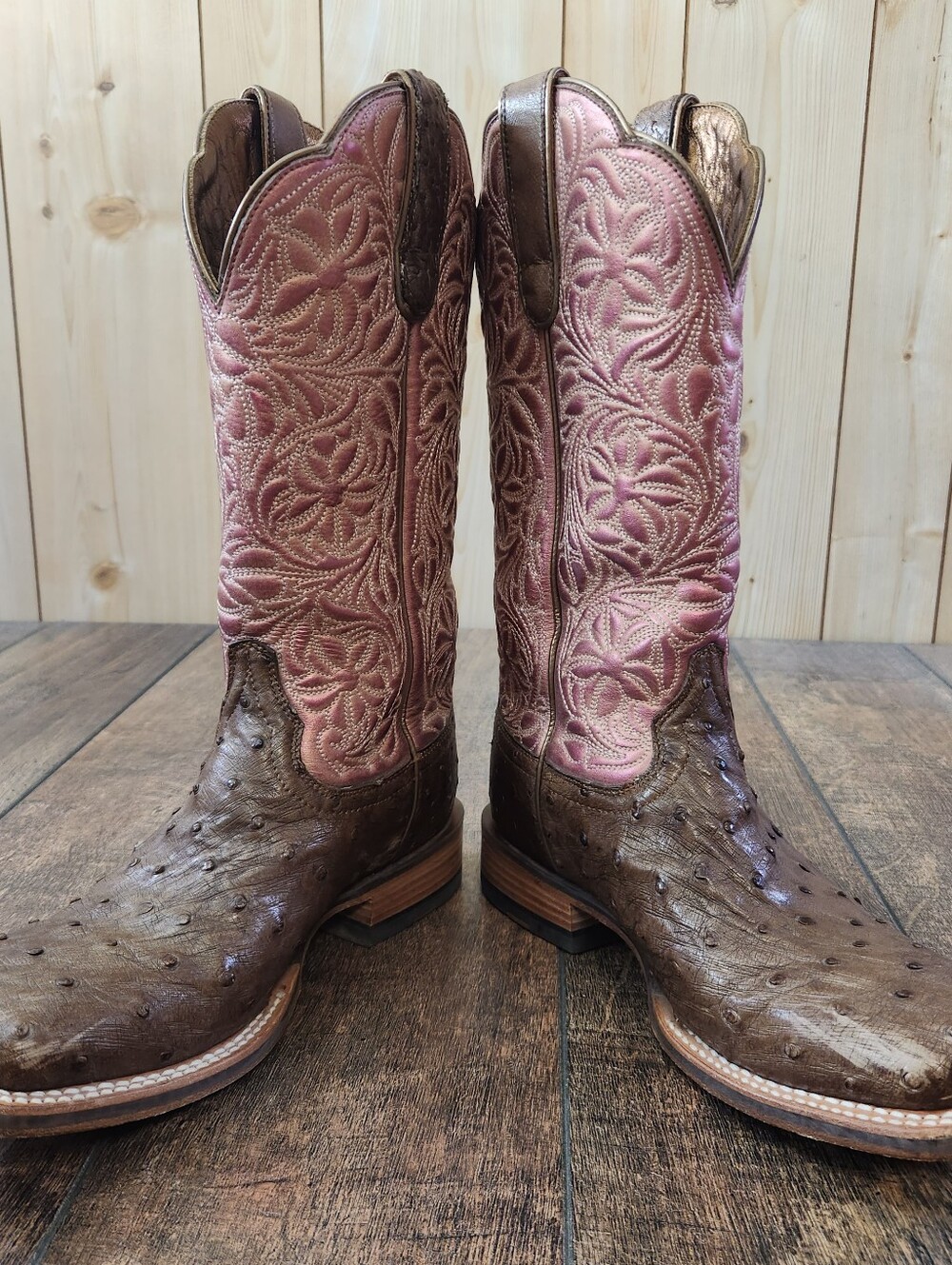 Ariat Donatella Women's Ostrich & Rose Gold Metallic Cowboy Boots Size 9 Western - Picture 6 of 13